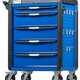 Тележка инструментальная, 5 выдвижных ящиков, с системой защиты от опрокидывания, синяя NORDBERG T5P(B)