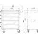 Тележка инструментальная, 5 выдвижных ящиков OPTIMAL NT215
