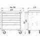 Тележка инструментальная, 6 выдвижных серых ящиков OPTIMAL NT226 7012/7015